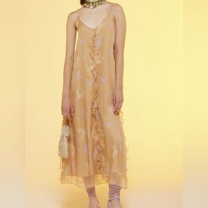 Ottod’ame silk long dress-nude